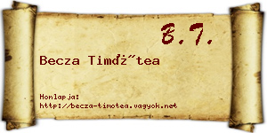 Becza Timótea névjegykártya